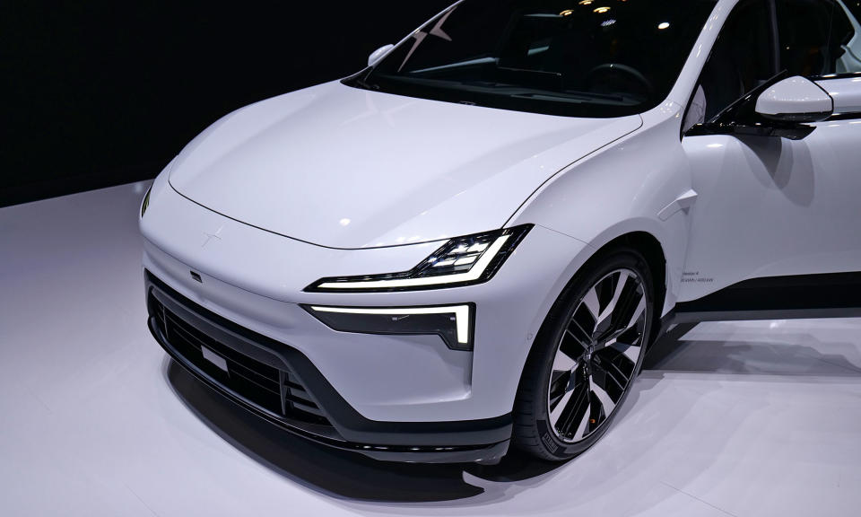 <p>A hands-on photo of the upcoming Polestar 4 from the 2024 New York International Auto Show.</p>
