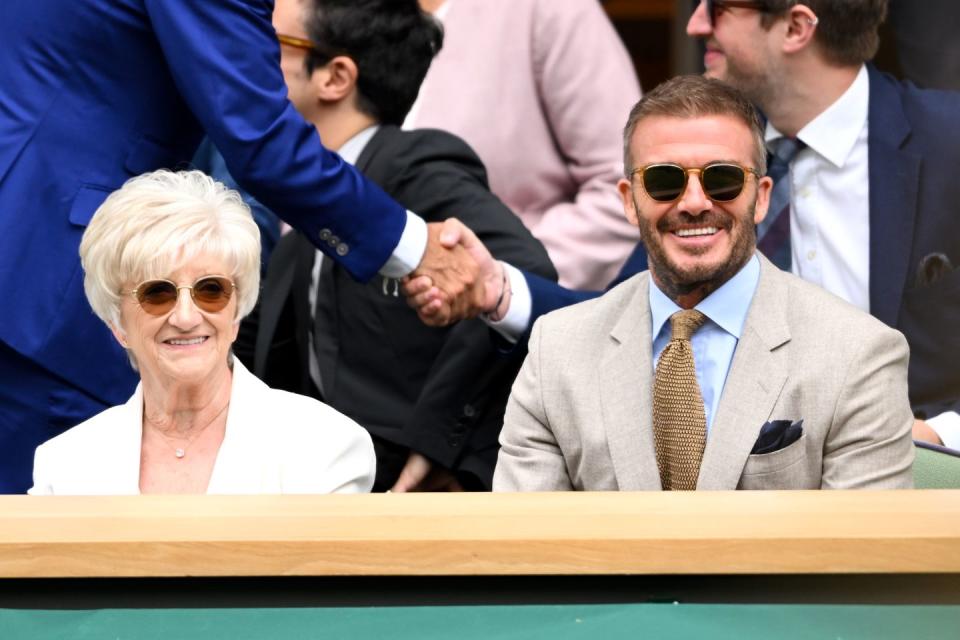 david beckham mum wimbledon