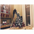 <p>Those are some seriously high ceilings! Aubrey O’Day and her beau, DJ Pauly D, smooched atop a ladder after putting the finishing touches on their tree. “just finished custom wrapping, designing, and decorating the tree for our first Christmas together at home!” exclaimed the singer. “Happy one year to us.” (Photo: <a rel="nofollow noopener" href="https://www.instagram.com/p/BOIBh0vBTeB/" target="_blank" data-ylk="slk:Instagram;elm:context_link;itc:0;sec:content-canvas" class="link ">Instagram</a>) </p>