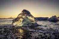 <p>Sunrise over Jokulsarlon Ice Beach in Iceland // March 9, 2017</p>