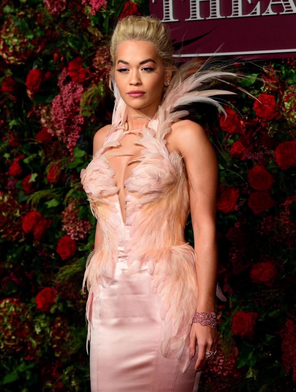 Rita Ora wearing archive Thierry Mugler at the 2018 Evening Standard Theatre Awards (PA)