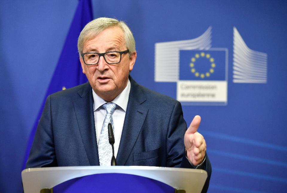 Europe’s remaining members will have to cover the fiscal hole left behind after the UK leaves, says Jean Claude Juncker (AFP Photo/JOHN THYS)