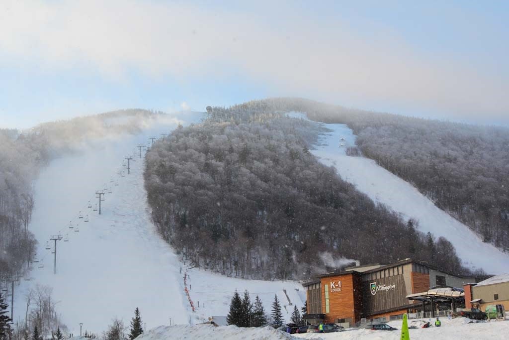 Mountain ops at Killington Resort, snowmaking and grooming on Ovation and Superstar, as seen on Feb. 18, 2023.