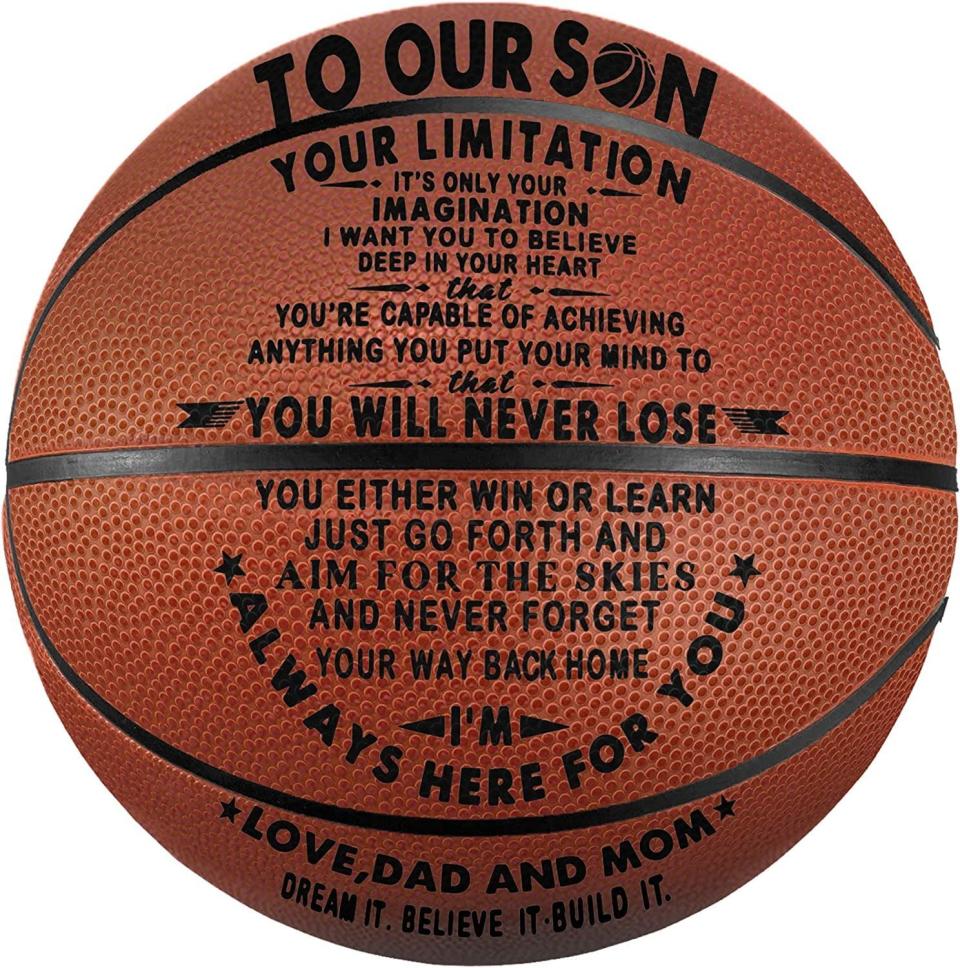 Tree Life Engraved Boys Basektball Gifts for Son - to Our Son - Your Limitation It’s Only You Imagination - from Dad and Mom Christmas Birthday Gifts Indoor/Outdoor Baksetball 29.5 Inch