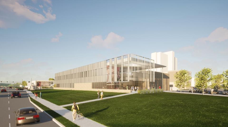 An artist rendering shows what the new alumni center at Missouri State University. The planning and design work has not yet started.