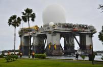 Image provided by the US Navy on March 22, 2013 shows the Sea-based, X-band Radar (SBX 1) in Pearl Harbor, Hawaii. The US has scrambled to reinforce its Pacific missile defences, preparing to send ground-based interceptors to Guam