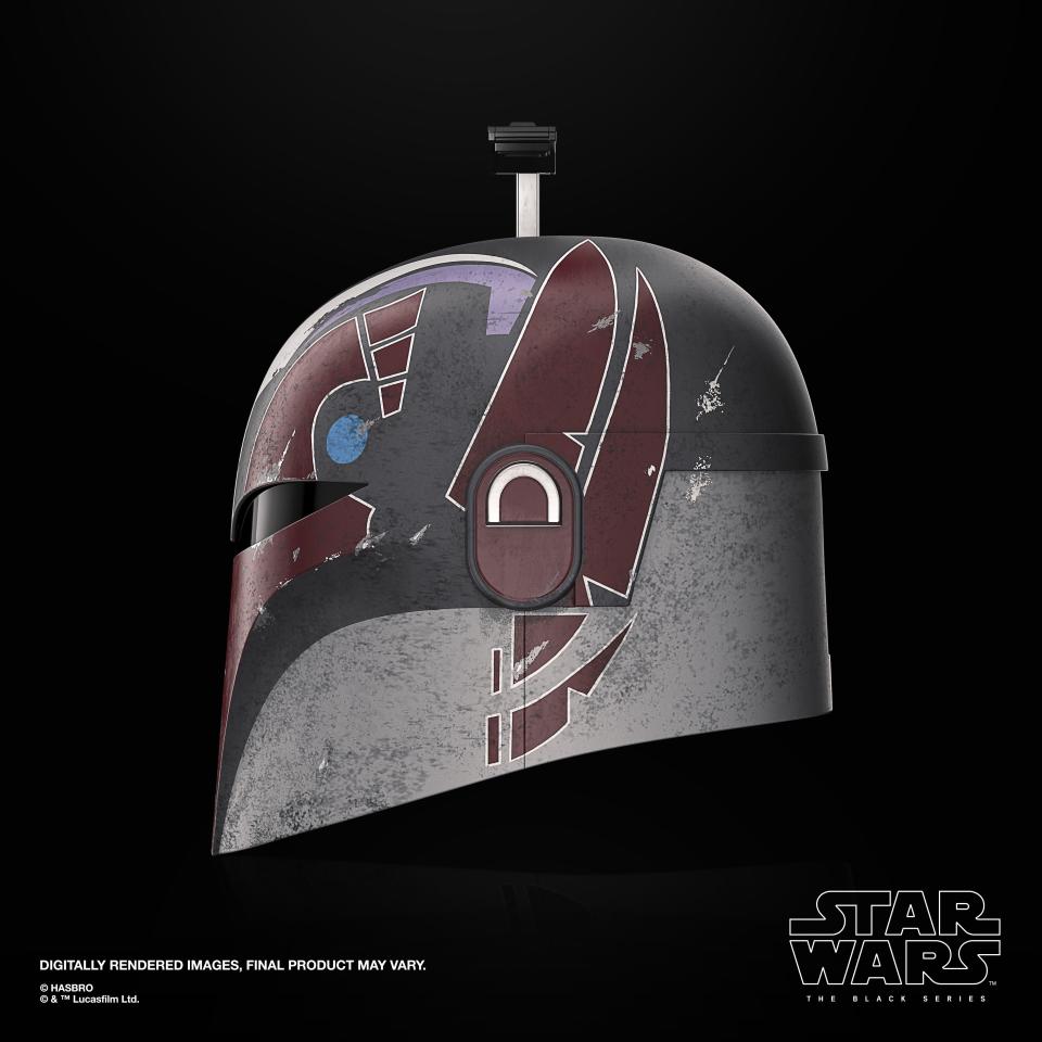 The Black Series Sabine Wren helmet from multiple angles