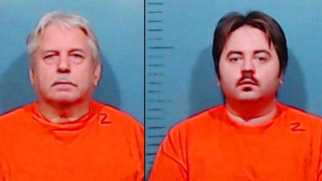 Johnnie Dee Allen Miller, 67, and his son, 31-year-old Michael Theodore Miller, were charged with first-degree murder in the death of their neighbour Aaron Howard outside their home in <span>Abilene, Texas</span> on September 1. Images: Abilene Police Department