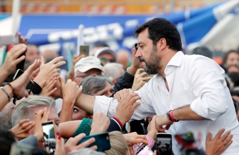 Italy's League Party holds an anti-government demonstration in Rome