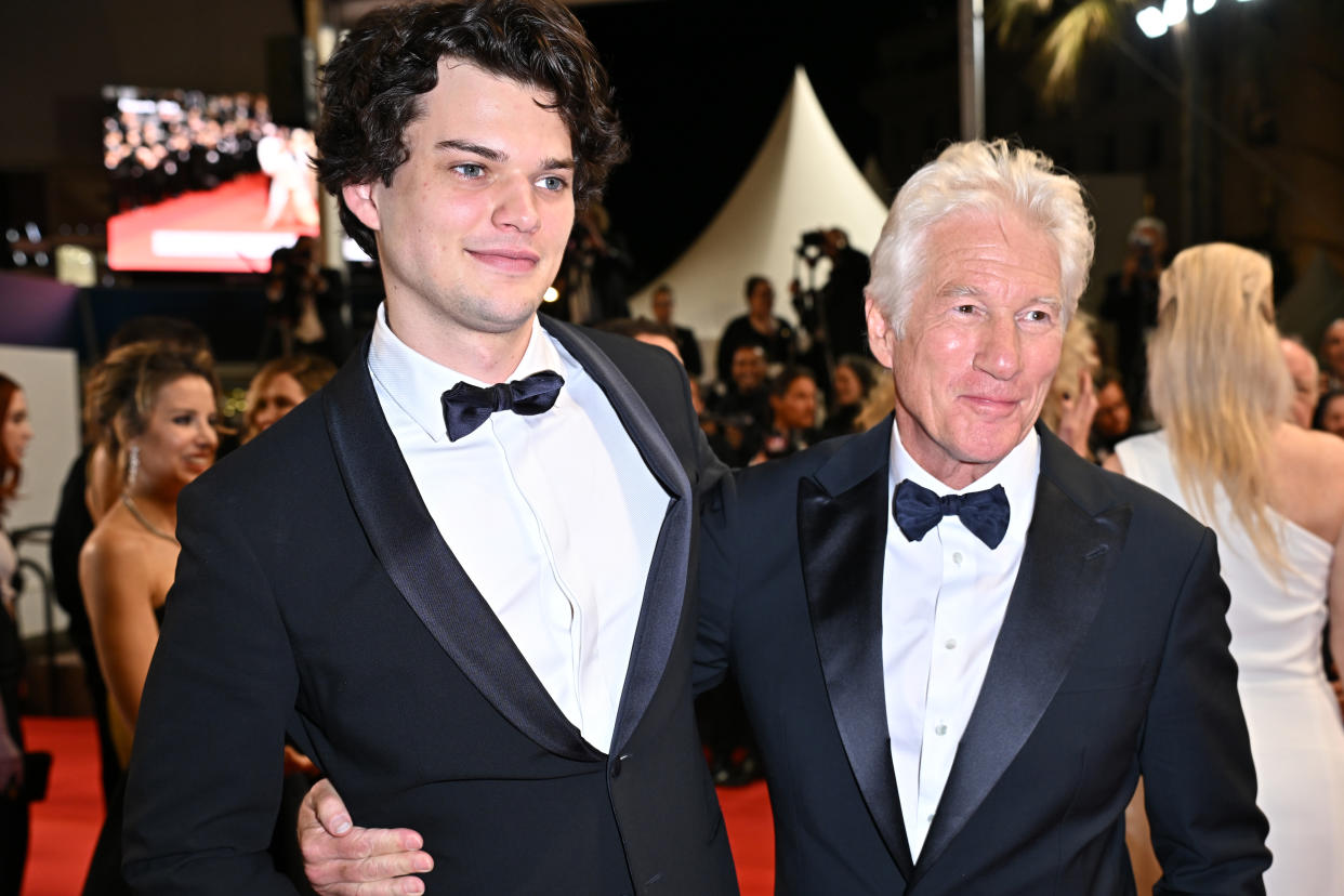 CANNES, FRANCE - MAY 17:  (L-R) Homer James Jigme Gere and Richard Gere attend the 