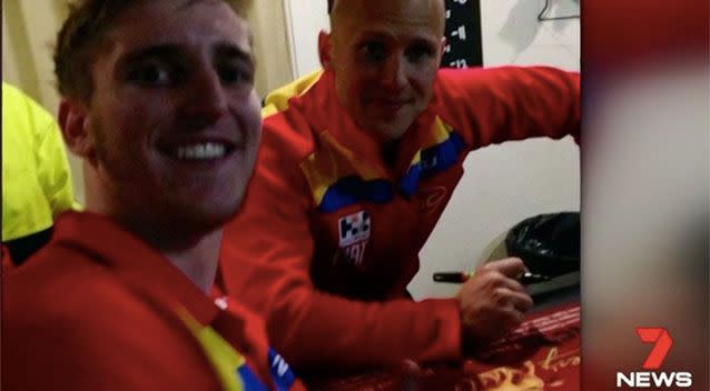 Mr Napier with Gary Ablett Junior. Source: 7 News