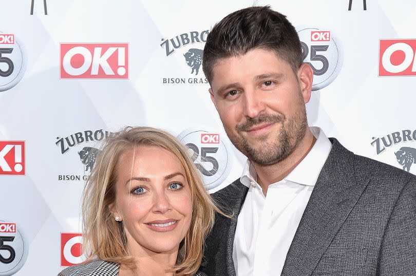 Laura Hamilton (L) and Alex Goward attend OK! Magazine's 25th Anniversary Party at The View from The Shard on March 21, 2018 in London, England.