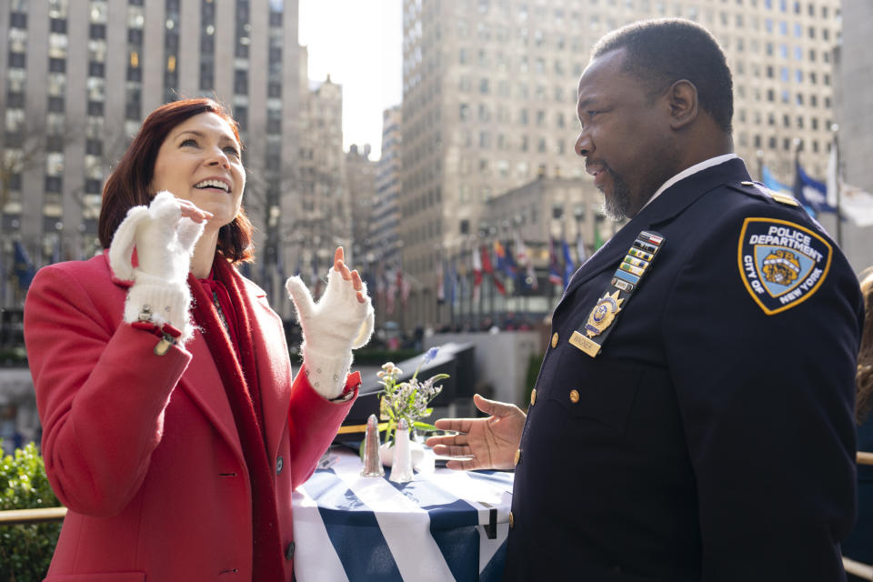 Carrie Preston stars as Elsbeth Tascioni and Wendell Pierce stars as Captain C.W. Wagner in ELSBETH, a new drama based on the character featured in THE GOOD WIFE and THE GOOD FIGHT. The show follows Elsbeth Tascioni, an astute but unconventional attorney who, after her successful career in Chicago, utilizes her singular point of view to make unique observations and corner brilliant criminals alongside the NYPD. ELSBETH premiers in the 2023-2024 season on the CBS Television Network, and available to stream live and on demand on Paramount+. Pictured (L-R): Carrie Preston as Elsbeth Tascioni and Wendell Pierce as Captain C.W. Wagner. Photo: Elizabeth Fisher/CBS ©2023 CBS Broadcasting, Inc. All Rights Reserved.