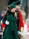 <p>The Duke of Cambridge was photographed putting an arm around his pregnant wife at the annual Irish Guards St Patrick's Day Parade at Cavalry Barracks just a month before she gave birth to Prince Louis, March 2018.</p>