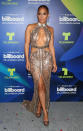 <p>But Jennifer Lopez didn’t stop there, as she then changed into a second naked dress by Julien MacDonald.<br>The singer accessorised the look with platform Jimmy Choo heels. <em>[Photo: Getty]</em> </p>
