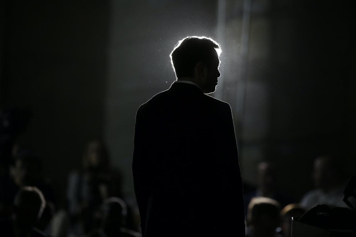 Engineer and tech entrepreneur Elon Musk of The Boring Company listens as Chicago Mayor Rahm Emanuel talks about constructing a high speed transit tunnel at Block 37 during a news conference on June 14, 2018 in Chicago, Illinois: Joshua Lott/Getty Images