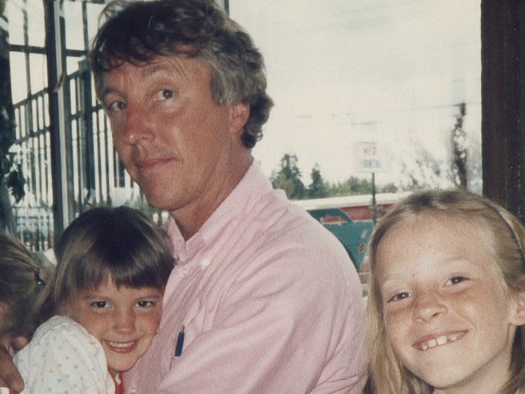 Bill Dodge with his two daughters