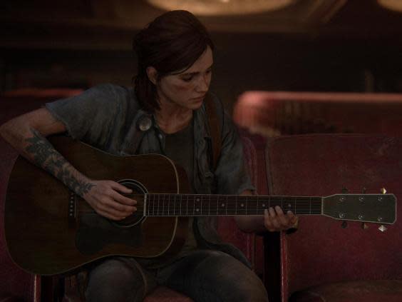 Ellie strums her guitar in a quiet scene from the masterful follow-up to 2013’s ‘The Last of Us’ (Naughty Dog)