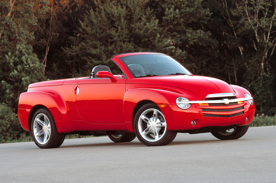 <p>The fashion for <strong>retro</strong> styled vehicles around the turn of the century gave rise to cars such as the <strong>Fiat 500</strong>, the <strong>MINI</strong> and the <strong>Volkswagen Beetle</strong>. One of the stranger examples was the Chevrolet SSR, a pickup with a retractable <strong>hardtop</strong> and a <strong>5.3-litre</strong> (later <strong>6.0-litre</strong>) <strong>V8</strong> engine.</p><p>Its unusual styling combined modernity with a tribute to the <strong>Chevrolet Advance Design</strong> and <strong>GMC New Design trucks</strong> of the late 1940s to mid 1950s. Chevrolet produced the SSR from 2003 to 2006. It therefore overlapped with the 2005-2011 <strong>HHR</strong>, a retro <strong>crossover</strong> also available as a <strong>panel van</strong>.</p>
