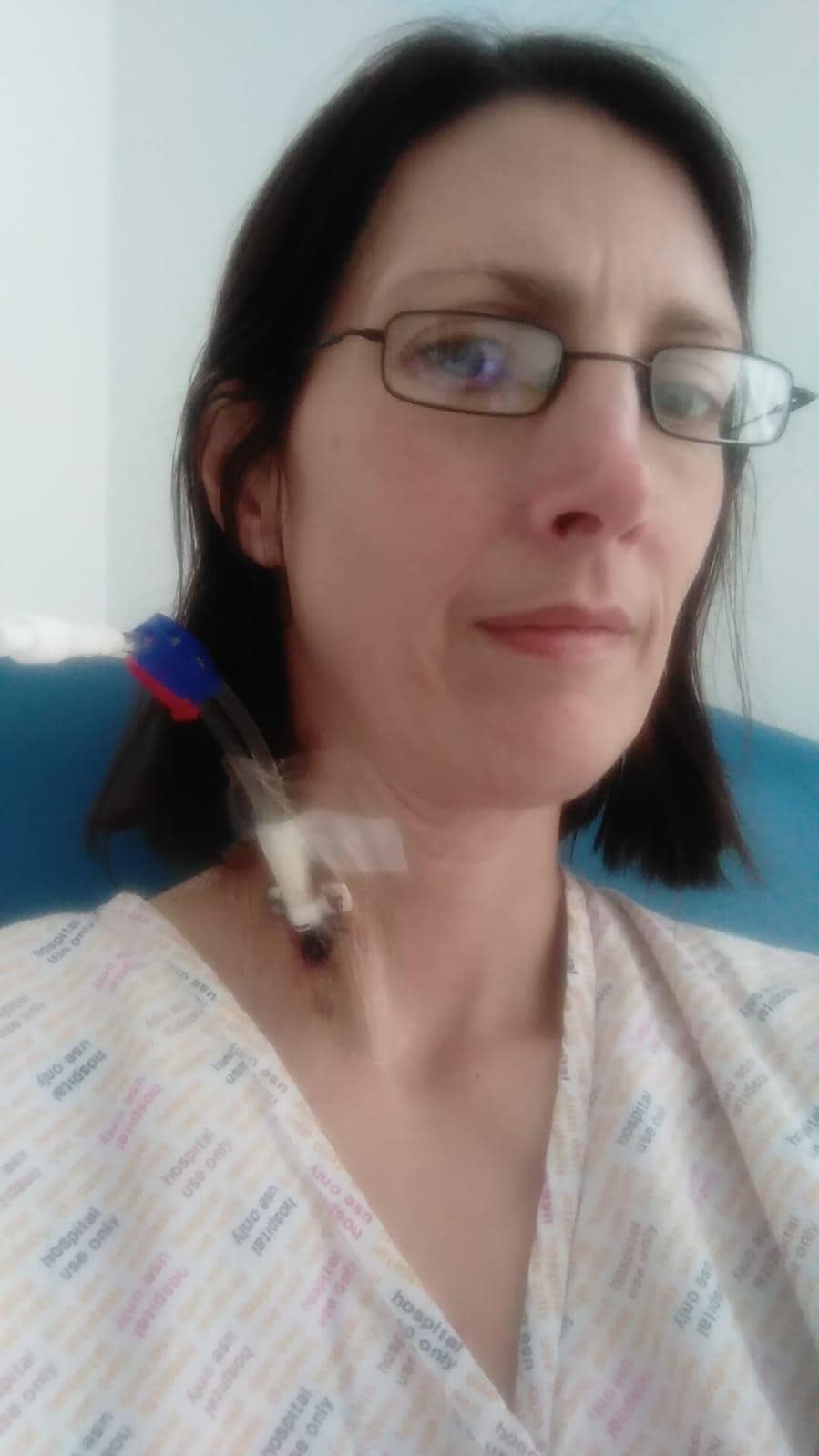 Rebecca Wrixon is seen at University Hospital Southampton during treatment for severe inflammation of the brain caused by COVID-19 infection.  / Credit: Courtesy of Rebecca Wrixon