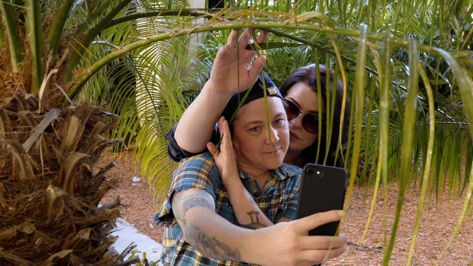 Jack and Yaya take one of many selfies in Florida in a scene from the documentary "Jack & Yaya."