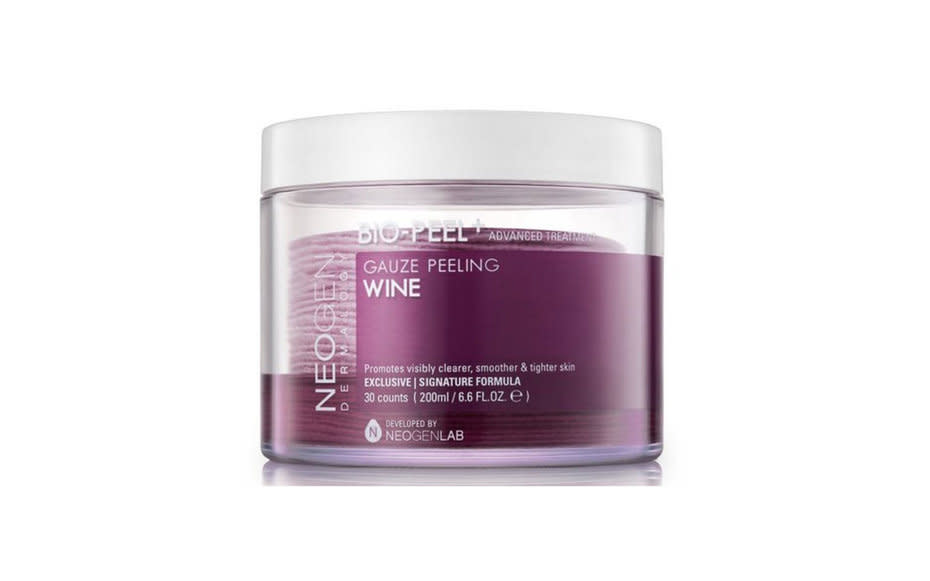 <p>Every tester we spoke to praised these red-wine-infused peeling wipes as skin saviors. Dual-sided, one has exfoliating properties, and one is softer, for gentler scrubbing. After only one use, our users noticed a noticeable glow and reported plumper, smoother skin. Oh, and they smell good, too.</p><p><span>$20.97; </span><a rel="nofollow noopener" href="https://www.amazon.com/gp/product/B019RTEKO6/ref=as_li_qf_sp_asin_il_tl?ie=UTF8&tag=travandleis07-20&camp=1789&creative=9325&linkCode=as2&creativeASIN=B019RTEKO6&linkId=0ea573dd4e42315317c728a4c6b6a301" target="_blank" data-ylk="slk:buy it here;elm:context_link;itc:0;sec:content-canvas" class="link ">buy it here</a></p>