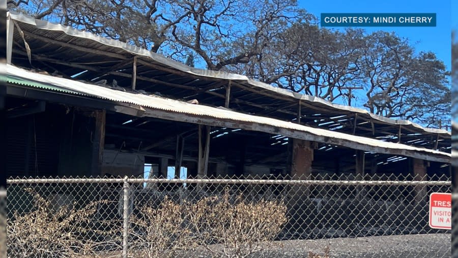 <em>FILE – A burnt shell is all that is left of the first-grade classroom at King Kamehameha III Elementary School in Lahaina, Hawaii, August 2023. (Photo/Mindi Cherry)</em>