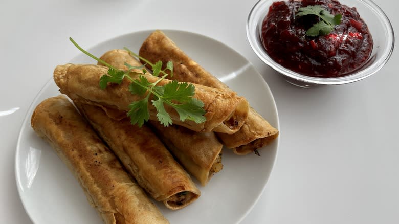 taquitos with cranberry sauce