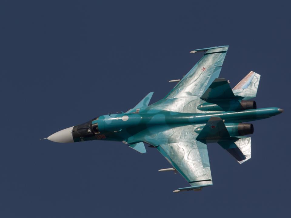 The Sukhoi Su-34 jet fighter-bomber of Russian Air Force.