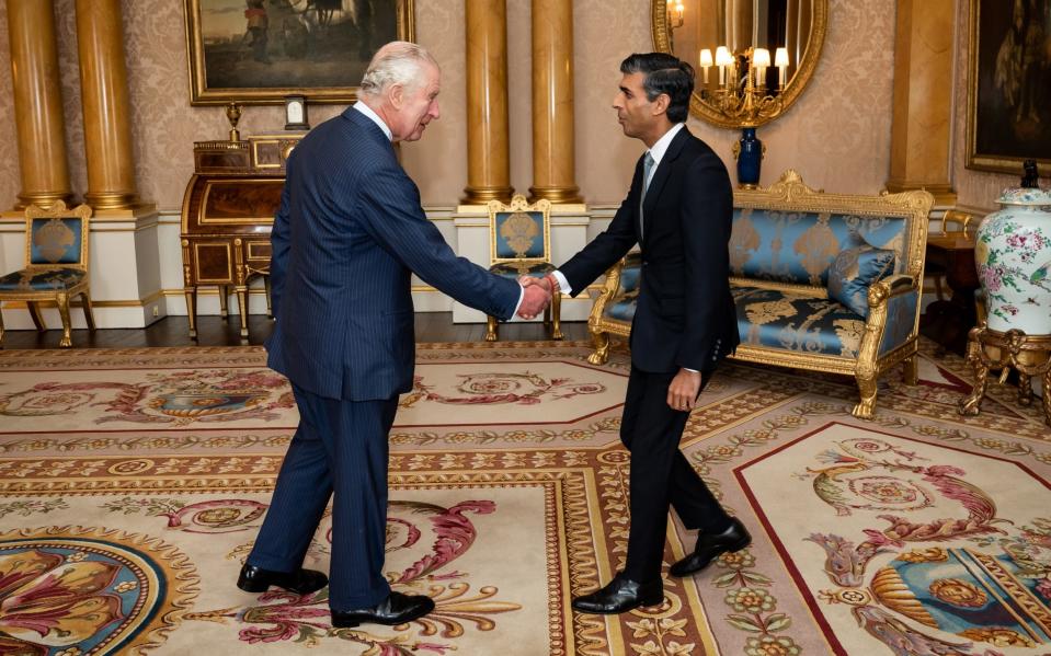 King Charles welcomed Rishi Sunak to an audience where he invited the newly elected leader of the Conservative Party to become Prime Minister and form a new government