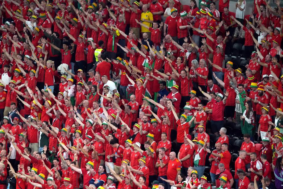 Wales fans in the stands (Martin Rickett/PA) (PA Wire)