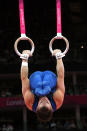 LONDON, ENGLAND - JULY 28: Jonathan Horton of the United States of America competes in the rings in the Artistic Gymnastics Men's Team qualification on Day 1 of the London 2012 Olympic Games at North Greenwich Arena on July 28, 2012 in London, England. (Photo by Ronald Martinez/Getty Images)