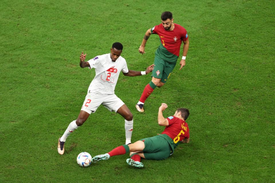 Edimilson Fernandes had a night to forget for Switzerland (Getty Images)