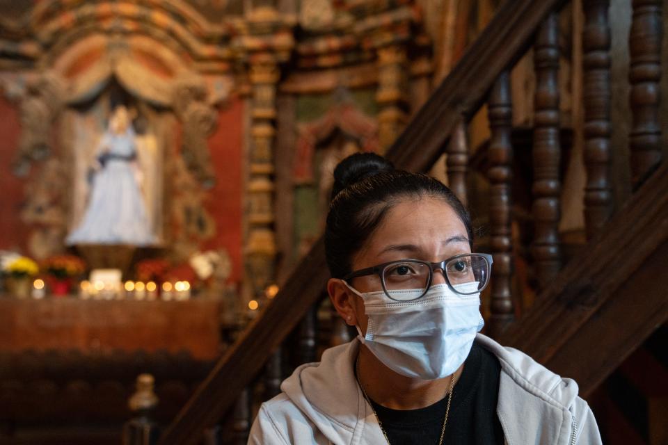 A portrait of Susie Moreno inside the San Xavier del Bac Mission on Nov. 22, 2022, in Tucson.