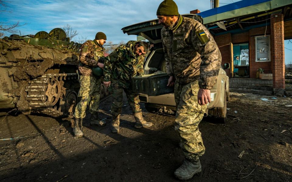 December 11, 2022, Bakhmut, Donetsk, Ukraine: Ukrainian soldiers unload weapons supplies in Bakhmut, Donbass. There are hard combats around the city between the ukrainian and russian armies for the control of the city., Credit:Celestino Arce Lavin / Avalon - Celestino Arce Lavin / Avalon