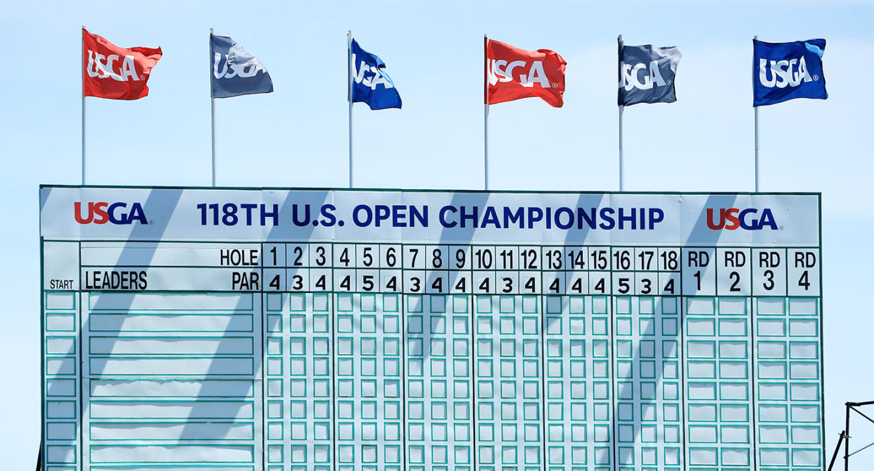 Whose name is going to top the U.S. Open leaderboard on Sunday? (Getty)