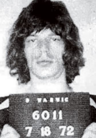 <p>Kypros/Getty</p> Mick Jagger's mug shot from July 18, 1972.