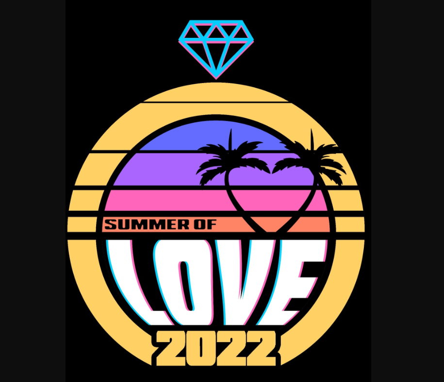 Graphic designer Levon Myers designed a logo for 2022, which he has dubbed the "Summer of Love" due to the large number of weddings he and friends are attending this year.