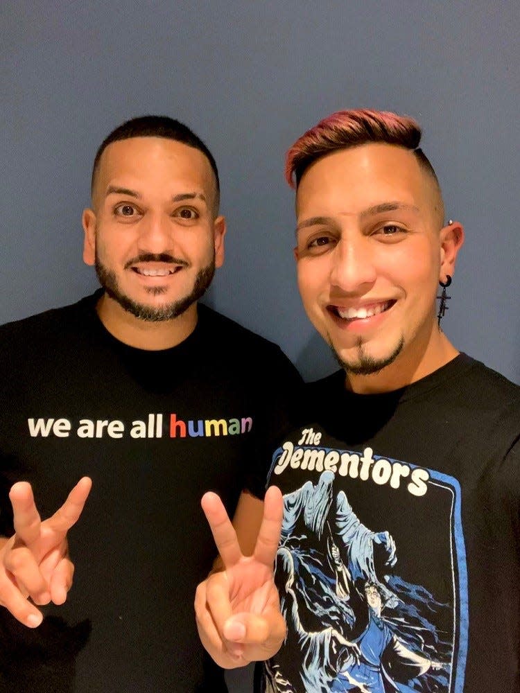 Tony Marrero (left) is pictured with his fiance, Cris Huertas five years after the Pulse nightclub shooting in Orlando, Fla.