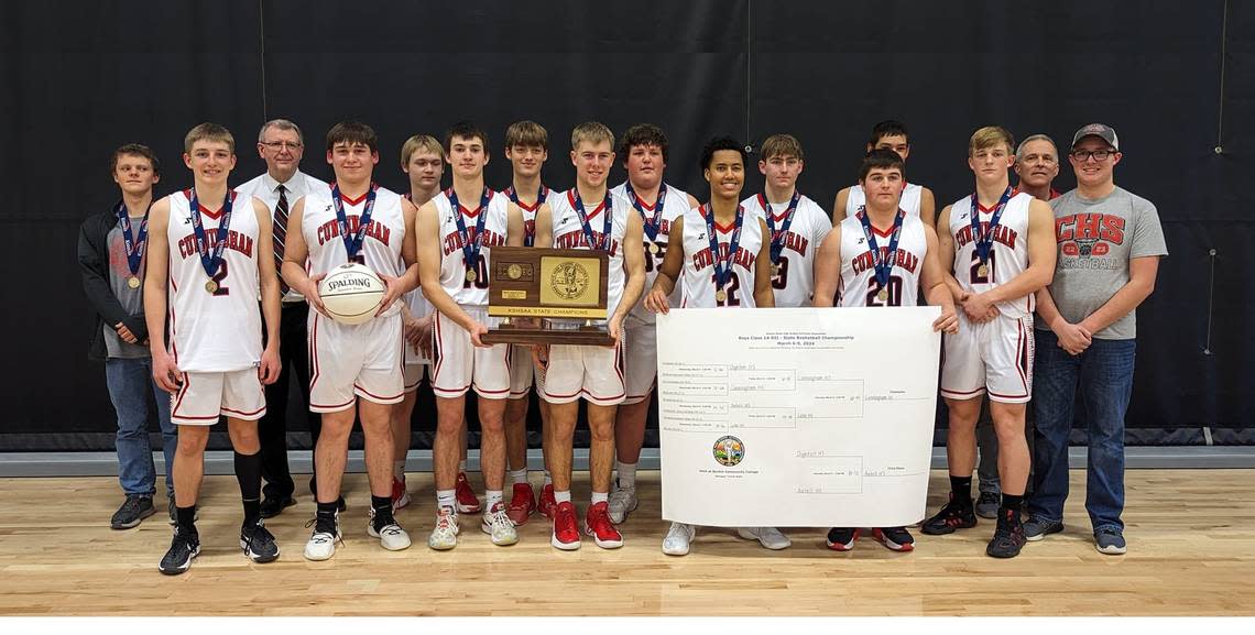 The Cunningham boys basketball team won the first state championship in program history by claiming the Class 1A Division 2 title in Great Bend this past weekend.