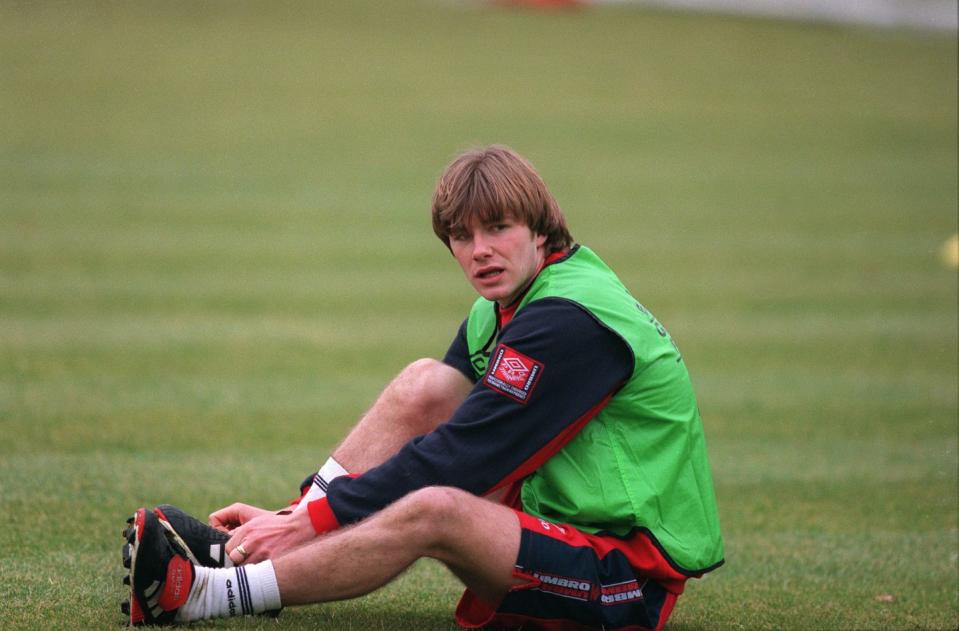 david beckham training 1997