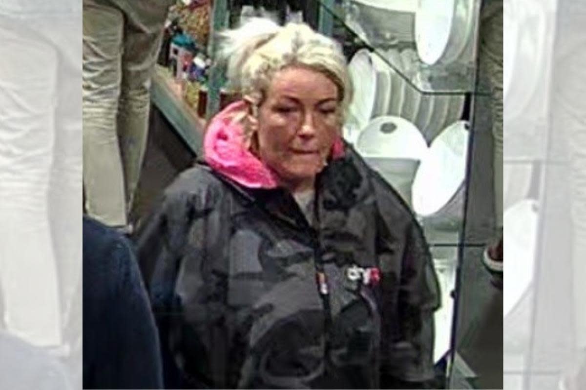 Police would like to speak to this woman over an allegation of theft <i>(Image: Cheshire Police)</i>