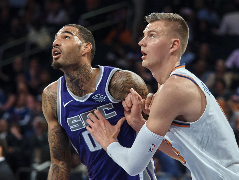 Willie Cauley-Stein looks at himself and Kristaps Porzingis and sees his shortcomings. (AP Photo/Andres Kudacki)