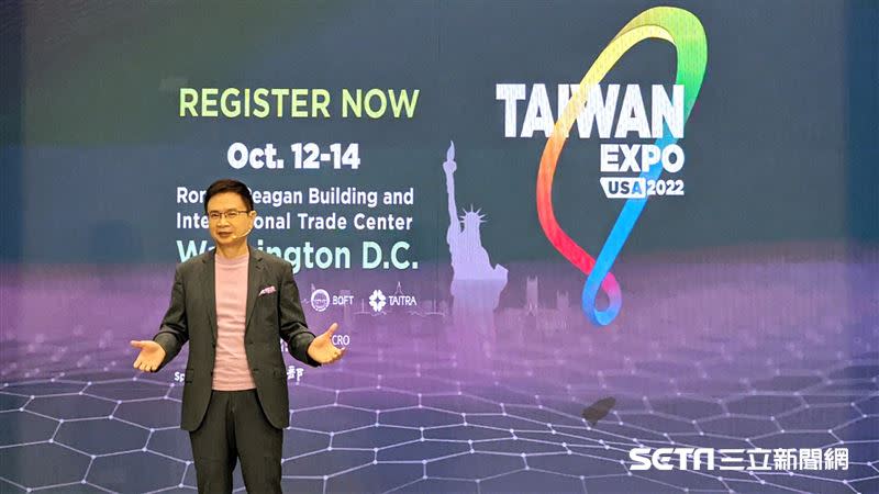 外貿協會董事長黃志芳表示，將帶領83家台灣頂尖企業前進美國。（圖／記者戴玉翔攝影）