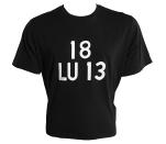 This image provided by Trackshot Media shows a black T-Shirt with the lettering 18 LU 13. Did you know Steven Soderbergh had an online marketplace with art and clothes and swag? Or, sorry, it's "the artist formerly known as Steven Soderbergh" according to the website. These are delightful deep cuts, but, the biggest seller on extension765.com is a soft, black vintage-inspired cotton t-shirt designed by Joanna Bush with 18 LU 13 printed in bold white letters. (Trackshot Media via AP)