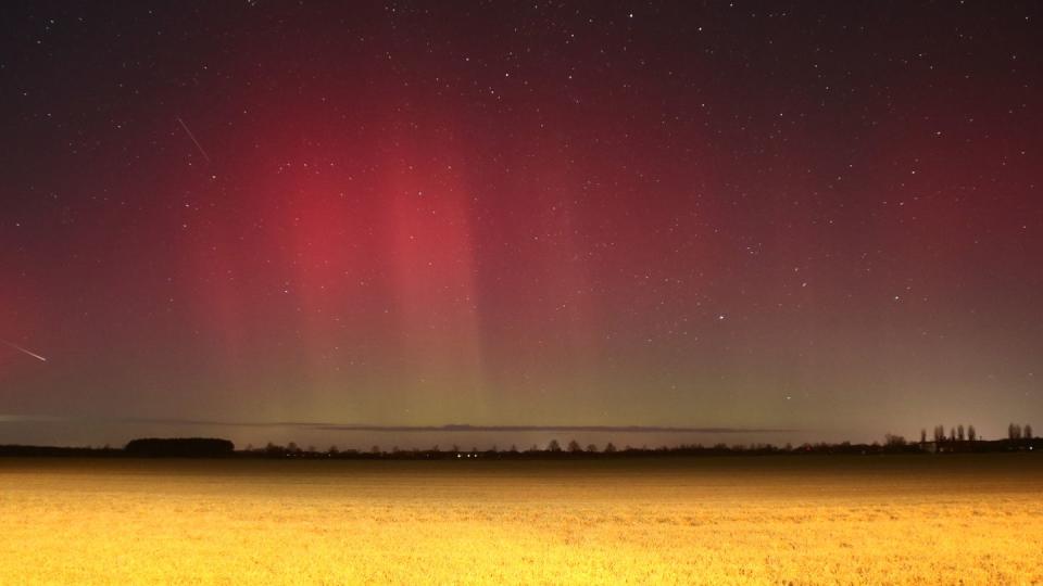 Polarlichter über Brandenburg. (Bild: dpa)