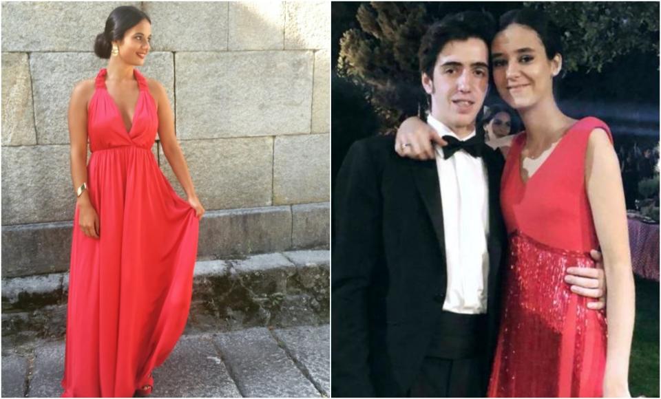 La hija de la infanta Elena y Jaime de Marichalar estrenó un vestido rojo de Lorenzo Caprile en su puesta de largo de 2019, estilismo que nos recuerda al look de invitada que Lara lució en 2016. Además, ambas son fans del estilo <em>boho chic</em>. (Foto: Instagram / <a href="https://www.instagram.com/p/BILAu1dggKG/" rel="nofollow noopener" target="_blank" data-ylk="slk:@laratronti;elm:context_link;itc:0;sec:content-canvas" class="link ">@laratronti</a> / <a href="https://www.instagram.com/ochoa_carlitos/" rel="nofollow noopener" target="_blank" data-ylk="slk:@ochoa_carlitos;elm:context_link;itc:0;sec:content-canvas" class="link ">@ochoa_carlitos</a>)