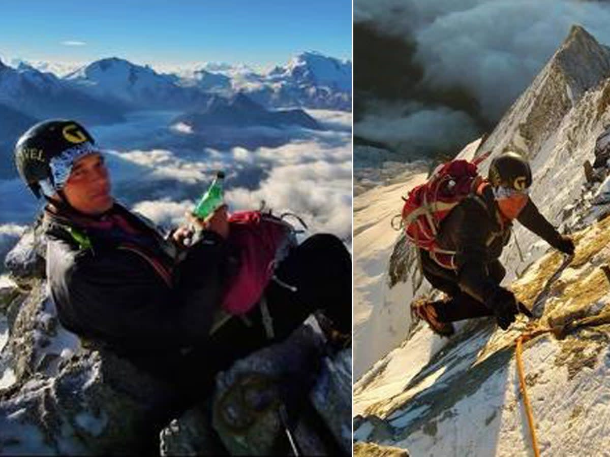 Julian Sands sent pictures of himself, proudly resting on the Weisshorn mountain, to his grandson  (Supplied)