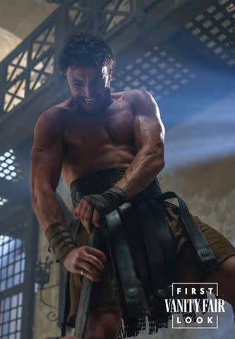 <p>Aidan Monaghan/Paramount Pictures</p> Paul Mescal in <em>Gladiator II</em> (2024)