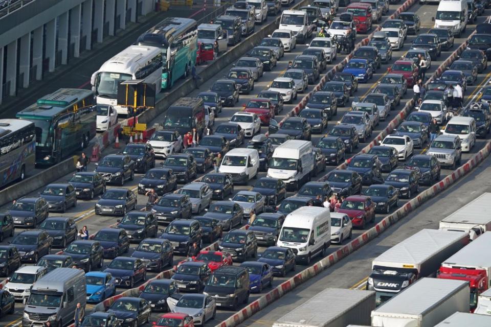 Lines of cars in Dover (Gareth Fuller/PA) (PA Wire)